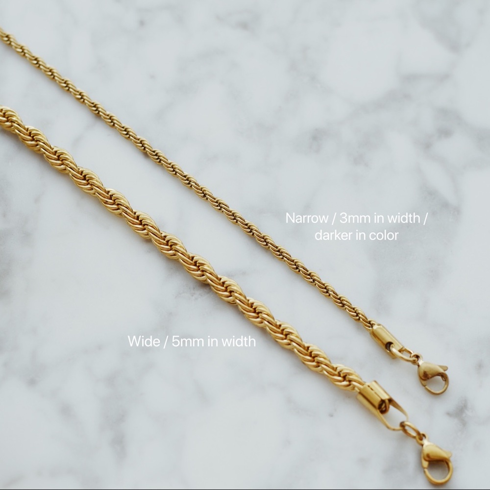 Minimalist Gold Plated Twisted Rope Necklace - Picture 6 of 12